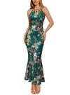 Vestido feminino VFSHOW recortado frente única para convidados de casamento Bodycon Green