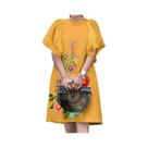 Vestido Feminino Vintage Com Patchwork De Malha, Vestido Mini De Verão Com Babados, Manga Curta, Vestido Feminino Vintage Com Patchwork De Malha, Vestido Mini De Verão Com Babados, Manga Curta,