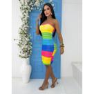 Vestido Feminino Virginia Colorido sem alça Suplex
