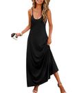 Vestido feminino Wolddress 2024 casual sem mangas plus size preto