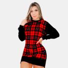 Vestido Feminino Xadrez Mini Vest Malha Crepe Versátil Conforto e Estilo Vestido Feminino Xadrez Mini Vest Malha Crepe Versátil Conforto e Estilo
