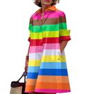 Vestido feminino Zhyaj Boho, manga comprida, manga comprida, decote em V Vestido feminino Zhyaj Boho, manga comprida, manga comprida, decote em V