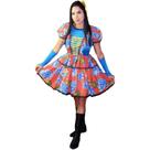 Vestido Festa Caipira Junina Quadrilha Verde +luva+laço Partylight Tam XG