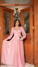 Vestido Festa Feminino Longo Rose Tamanho GG Poliester