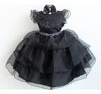 Vestido Festa Ifantil Preto Luxo Vandinha Formatura E Tiara Vestido Festa Ifantil Preto Luxo Vandinha Formatura E Tiara