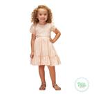 Vestido Festa Infantil Bambollina com Babadinhos nas Mangas e Barra