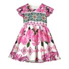 VESTIDO FESTA INFANTIL ROSAS LULUZINHA Pink