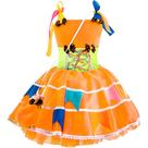 Vestido Festa Junina Adulto Antônia Laranja de Luxo de Luxo Feminino Com Bolsinha Vestido Festa Junina Adulto Antônia Laranja de Luxo de Luxo Feminino Com Bolsinha
