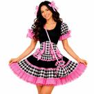 Vestido Festa Junina Adulto Feminino Xadrez Preto e Rosa de Luxo Vestido Festa Junina Adulto Feminino Xadrez Preto e Rosa de Luxo
