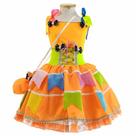 Vestido Festa Junina Bebê Luxo Laranja com Bolsa 0 meses a 2 Anos Vestido Festa Junina Bebê Luxo Laranja com Bolsa 0 meses a 2 Anos