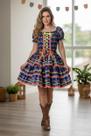 Vestido Festa Junina Caipira Quadrilha Adulto Luxo