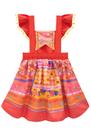 Vestido Festa Junina Infantil Florido Kukiê Vermelho São João Caipira Delicado Confortável