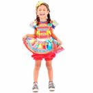 Vestido Festa Junina Infantil Moderno de Luxo Com Croped e Saia