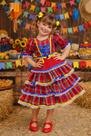 Vestido Festa Junina Infantil Rainha Caipira Nordeste Luxo