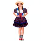 Vestido Festa Junina Infantil Xadrez de Luxo PP 3 - 4