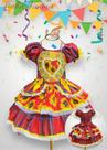 Vestido festa Junina Xadrez com babados na saia do 2 ao 10 Vestido festa Junina Xadrez com babados na saia do 2 ao 10