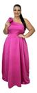 Vestido Festa Longo Plus Size De Um Ombro Só Laço + Gravata