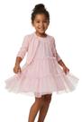 Vestido Festa Tule Strass Elastano e Casaqueto Cotton Kukie
