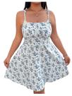 Vestido Floerns Boho Floral Milkmaid Ruched Cami Blue XXL Vestido Floerns Boho Floral Milkmaid Ruched Cami Blue XXL