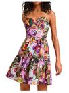 Vestido Floerns Floral Boho Mini Spaghetti Spaghetti Strap Roxo Vestido Floerns Floral Boho Mini Spaghetti Spaghetti Strap Roxo