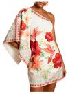 Vestido Floerns Floral One Shoulder Mini Red para mulheres Vestido Floerns Floral One Shoulder Mini Red para mulheres