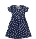 Vestido floral margarida fundo azul