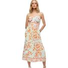Vestido Floral Midi Feminino Casual Chic com Detalhe nas Costas Primavera Verão