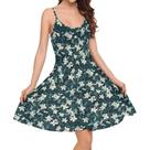 Vestido floral sem mangas Beach Cover Up Domirica verde 3GG feminino