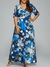 Vestido floral verde e branco, tamanho gg