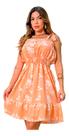 Vestido Florido Feminino Curto C Alça Amarrada Elastex Fj085