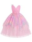 Vestido Flower Girl IDOPIP Sequin Butterfly Wedding Pink 9-10Y