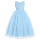 Vestido Flower Girl OBEEII de tule acetinado azul 13-14 anos