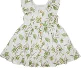 Vestido folhagem aberto frente - infantil