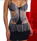 Vestido franja na cor preto tamanho pp