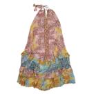 Vestido frente única longo com babados