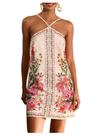 Vestido frente única MakeMechic Summer Beach com estampa tropical sem encosto