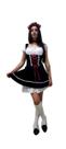 Vestido Frida Alemã Moderna Preta Veludo busto branco