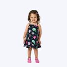 Vestido Fundo Do Mar Infantil Menina Kyly P1000973 Azul Marinho