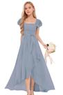 Vestido GETCUTE Junior Bridesmaid Chiffon Dusty Blue Girls 12 Vestido GETCUTE Junior Bridesmaid Chiffon Dusty Blue Girls 12