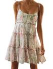 Vestido Gihuo Floral Mini Boho Flowy Skater, verão 2024, feminino