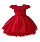 Vestido Glitter Infantil Vermelho Festa Aniversário Brilho