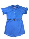 Vestido Gola Polo com Cinto Azul Claro Serelepe 4612 Vestido Gola Polo com Cinto Azul Claro Serelepe 4612
