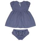 Vestido Gorette The Cat Com Mangas Balonê e Tapa Fraldas Azul Claro Vestido Gorette The Cat Com Mangas Balonê e Tapa Fraldas Azul Claro