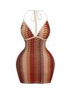 Vestido GORGLITTER Boho Halter Bodycon Mini sem mangas para mulheres