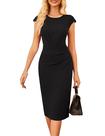 Vestido GRACE KARIN Bodycon Midi de manga curta preto S