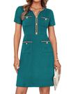 Vestido GRACE KARIN feminino 2025, verão, decote em V, manga curta