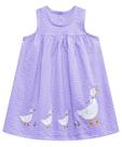 Vestido grátis LU para meninas, algodão, bordado de animais, 5T