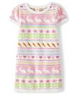 Vestido Gymboree Toddler Suéter de manga curta Bunny Fairisle 8Y Vestido Gymboree Toddler Suéter de manga curta Bunny Fairisle 8Y