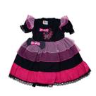 Vestido Halloween Gato Infantil com Tiara