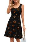 Vestido Herou Halloween Sexy sem mangas A-line Flared Midi